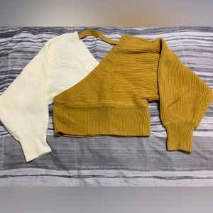 Shein, size L cropped two tone sweater